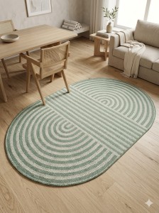 Dywan zewnętrzny / wewnętrzny owalny 160x230 cm zielony – dwustronny, nowoczesny Hanse Home TWIN