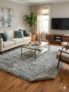 Dywan shaggy 160x230 srebrny miękki Pablo Hanse Home 6 cm gruby luksusowy
