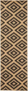 Chodnik na korytarz, przedpokój 80x400cm-Hanse Home z krótkim miękkim włosem, beżowo czarny nowoczesny wzór