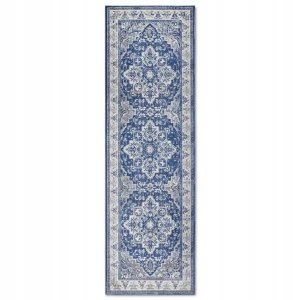 Chodnik tradycyjny na korytarz, przedpokój 80x240cm, Villeroy&BOCH JAHANNE ,klasyczny wzór kremowo niebieski