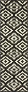 Chodnik na korytarz, przedpokój 80x250cm-Hanse Home BASIC z krótkim miękkim włosem, czarno kremowy