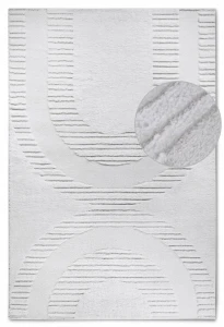 Dywan pluszowy do salonu 160x235cm-Elle DECOR Bartoux,kremowy nowoczesny wzór