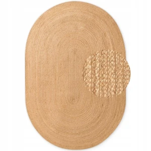 DYWAN owalny ,naturalny z juty HANSE HOME Bouclé 160x230cm w kolorze beżowym