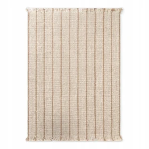 DYWAN naturalny z juty ELLE DECORATION HARVEST SIERRA 160x230cm w kolorze kremowo beżowym z frędzlami, tkany ręcznie