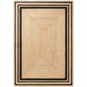 DYWAN naturalny z juty Hanse Home LOOMA 120x170cm w kolorze beżowyo czarnym,dwustronny ręcznie tkany
