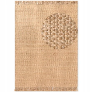 Dywan naturalny z juty Hanse Home HANDLOOM 120x170cm w kolorze beżowym z frędzlami