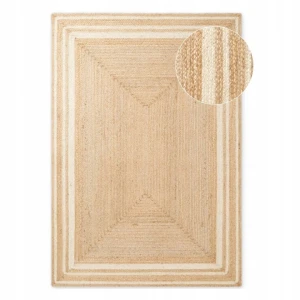 DYWAN naturalny z juty HANSE HOME LOOMA 120x170cm w kolorze beżowo kremowym,dwustronny tkany ręcznie