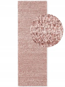 Chodnik pętelkowy do korytarza 80x200cm, TED BAKER Notting Hill , kremowo różowy miękki włos,tkany ręcznie