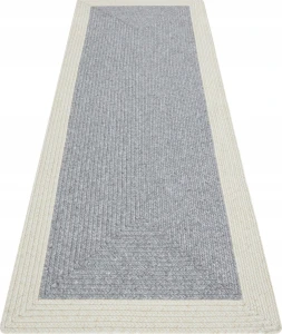 Dywan płaskotkany 120x170cm, szaro kremowy wzór boho Northrugs Trenzado