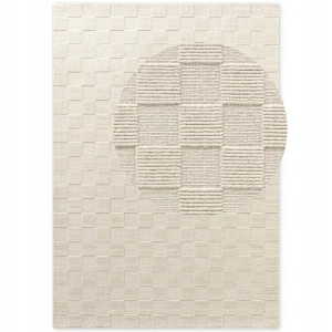 DYWAN naturalny z wełny Villeroy & Boch SCALA 200x300cm,nowoczesny kremowy wzór, tkany ręcznie!