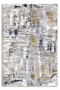 Dywan nowoczesny do salonu 160x230cm-Elle Decor MALARD. niebiesko kremowo złoty płasko tkany