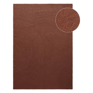 DYWAN naturalny z wełny Hanse Home-CALMIO 80x150cm,pętelkowy tkany ręcznie brązowy wzór.