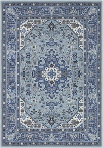 Dywan tradycyjny do salonu 120x170cm, klasyczny wzór niebiesko kremowy