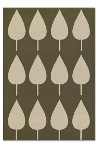 Dywan dziecięcy 120x170cm Hanse Home -  zielono kremowy wzór w listki , z miękkim włosiem