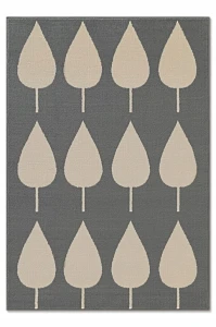 Dywan dziecięcy 120x170cm Hanse Home -  szaro kremowy wzór w listki , z miękkim włosiem