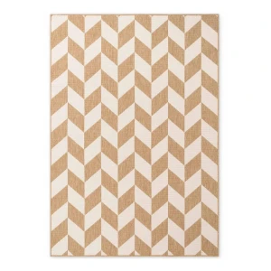 Dywan zewnętrzno-wewnętrzny na taras 120x170cm,dwustronny ,sznurkowy TED BAKER Haringey Terrick , żółto kremowy, płasko tkany