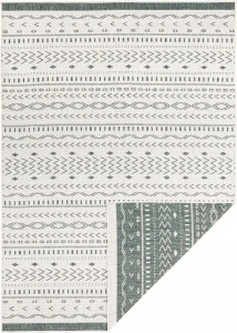 Dywan na taras 200x290cm -NorthRUGS KUBA zielono kremowy dywan,dwustronny, zewnętrzno-wewnętrzny sznurkowy, płasko tkany