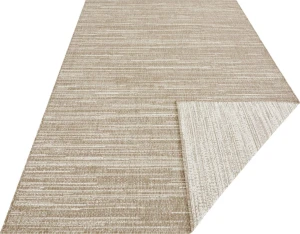 Dywan na taras 200x290cm -NorthRUGS Melange beżowo kremowy dywan,dwustronny, zewnętrzno-wewnętrzny sznurkowy, płasko tkany