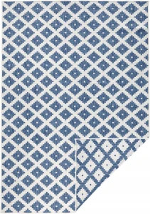 Dywan na taras 200x290cm -NorthRUGS Nizza niebiesko kremowy dywan,dwustronny, zewnętrzno-wewnętrzny sznurkowy, płasko tkany