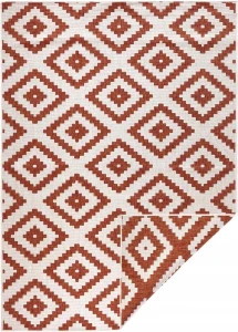 Dywan na taras 200x290cm -NORTHRUGS MALTA ,rudo kremowy dywan,dwustronny, zewnętrzno-wewnętrzny sznurkowy, płasko tkany