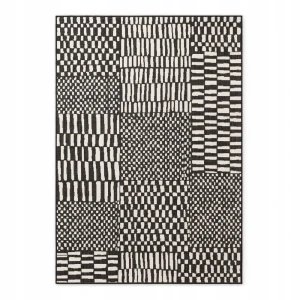 Dywan zewnętrzno-wewnętrzny na taras 200x300cm,dwustronny ,sznurkowy TED BAKER Haringey Barkham , czarno kremowy, płasko tkany