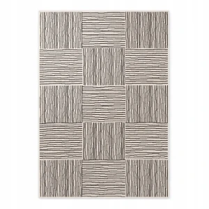 Dywan zewnętrzno-wewnętrzny na taras 200x300cm,dwustronny ,sznurkowy TED BAKER Haringey Nightingale , czarno kremowy, płasko tkany
