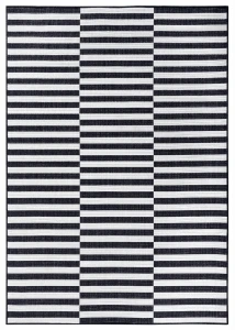 Dywan na taras 80x150cm HANSE HOME - czarno kremowy, dwustronny płasko tkany,zewnętrzno-wewnętrzny