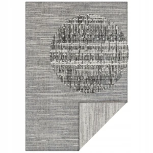 Dywan zewnętrzny na taras 120x170cm typu sizal,zewnętrzno wewnętrzny szaro kremowy , płasko tkany Elle Decoration Melange