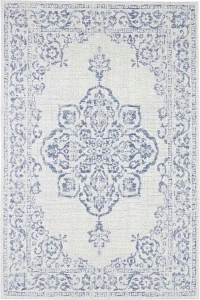 Dywan zewnętrzny na taras 240x340cm typu sizal, płasko tkany niebieski