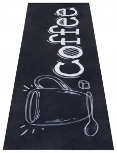 Dywan antypoślizgowy do kuchni 50x150cm, czarno kremowy coffee