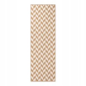 Chodnik 80x200cm TED BAKER LONDON- Haringey Terrick - żółto kremowy, płasko tkany, sznurkowy ,dwustronny,zewnętrzno-wewnętrzny
