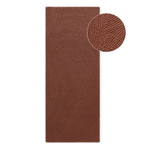 Chodnik wełniany 80x200cm-Hanse Home Eleni,ciemny brązowy z miękkim włosiem, wycinany 3d