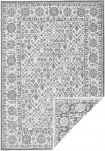 Chodnik 80x250cm NORTHRUGS CURACAO- szaro kremowy , płasko tkany, sznurkowy ,dwustronny,zewnętrzno-wewnętrzny
