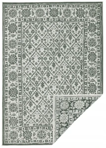 hodnik 80x250cm NORTHRUGS CURACAO- zielono kremowy , płasko tkany, sznurkowy ,dwustronny,zewnętrzno-wewnętrzny