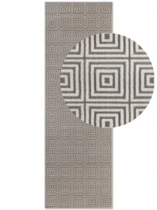 CHODNIK do korytarza 80x240cm, ELLE DECORATION Perles , kolor szaro kremowy