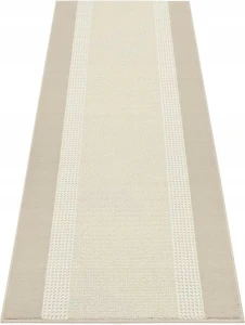 Chodnik 80x450cm na korytarz-przedpokój nowoczesny beżowy z ramką