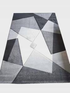 Dywan nowoczesny do salonu 160x230cm,szaro czarno kremowy wzór 3D