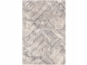 Dywan nowoczesny do salonu 160x230cm,kremowo szary z miekkim włosem
