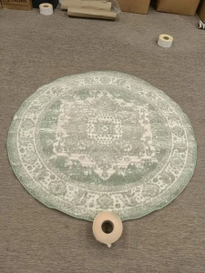 Dywan okrągły do salonu 160cm, wielokolorowy ,miękki włosie, pluszowe