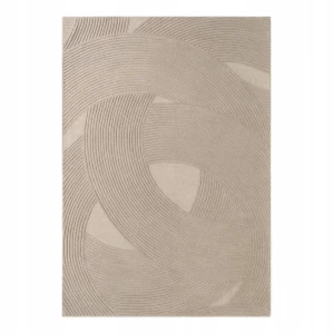 Dywan wełniany do salonu 160x230cm-Ted Baker Kensington Victoria , beżowy z miękkim włosiem, wycinany 3d