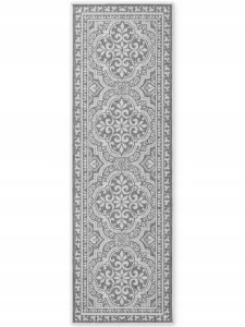 Chodnik 80x250cm NORTHRUGS DUET- szaro kremowy , płasko tkany, sznurkowy ,dwustronny,zewnętrzno-wewnętrzny