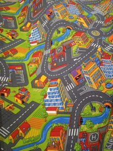 Wykładzina 280x346cm, wzór uliczki- drogi, miasteczko , wykładzina dzięcięca do zabawy autami