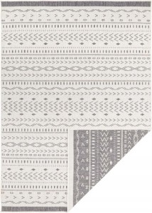 Dywan na taras 200x290cm -NORTHRUGS KUBA szaro kremowy dywan,dwustronny, zewnętrzno-wewnętrzny sznurkowy, płasko tkany