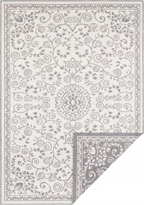 Dywan zewnętrzno-wewnętrzny na taras 120x170cm,dwustronny ,sznurkowy Northrugs LEYTE, szaro kremowy, płasko tkany