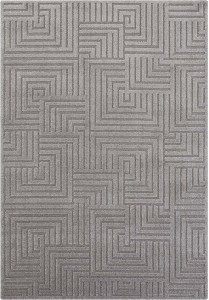 Dywan do salonu 120x170cm- Elle Decoration MANIPU,szary nowoczesny tłoczony wzór labirynt