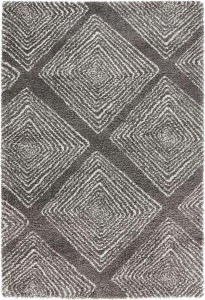 Szary dywan shaggy do salonu, gęsty 160x230 cm