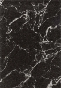 Czarny dywan Shaggy marmur, Mint Rugs Mayrin 80x150cm