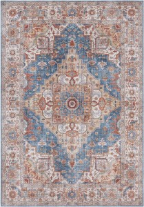 Orientalny beżowo błękitny dywan Nouristan Sylla 80x150cm
