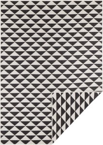 Dywan dwustronny,płasko tkany,sznurkowy, zewnętrzno-wewnętrzny Bougari Tahiti,czarny 120x170cm