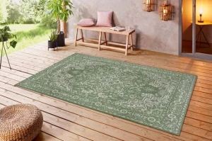 Dywan zielony płasko tkany-sizal,zewnętrzno wewnętrzny Hanse Home 120x170